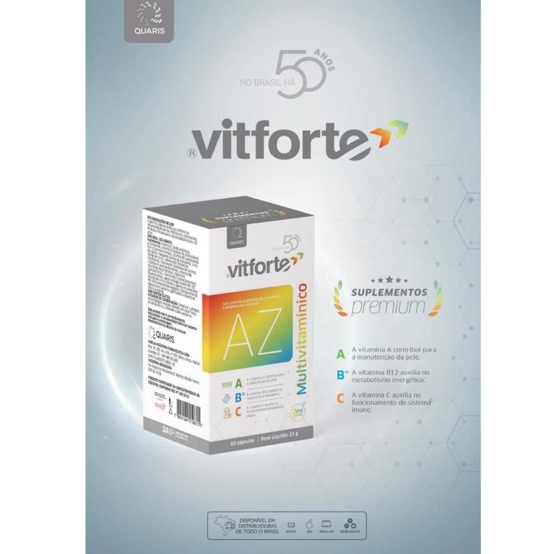 Kit Com Dois Multivitaminico VitForte de A-Z Com 120 Cápsulas